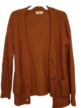 Zenana Outfitters Open Knit Cardigan Sweater - Rust